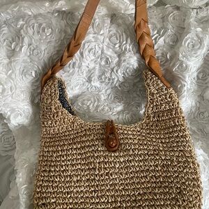 Eddie Bauer Tan Woven Shoulder Bag